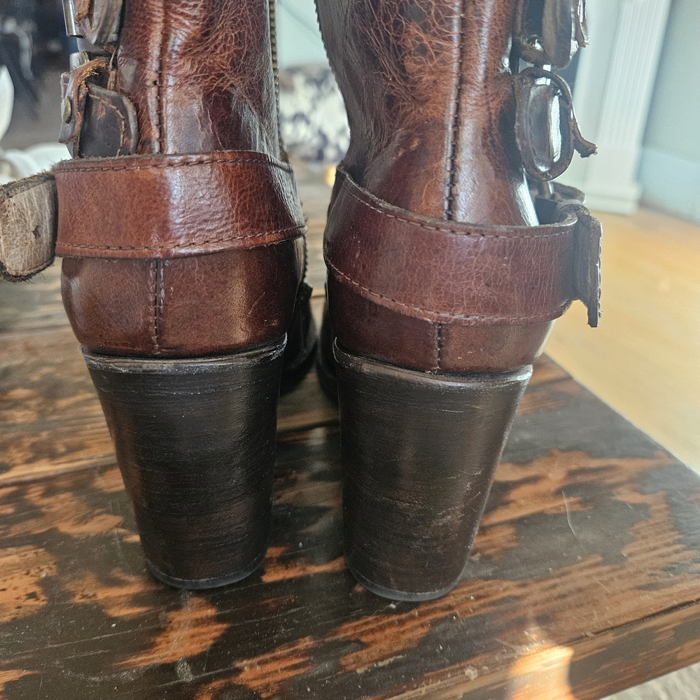 Freebird by Steven Distressed Brown Ankle BOLO Boots - Picture 3 of 7